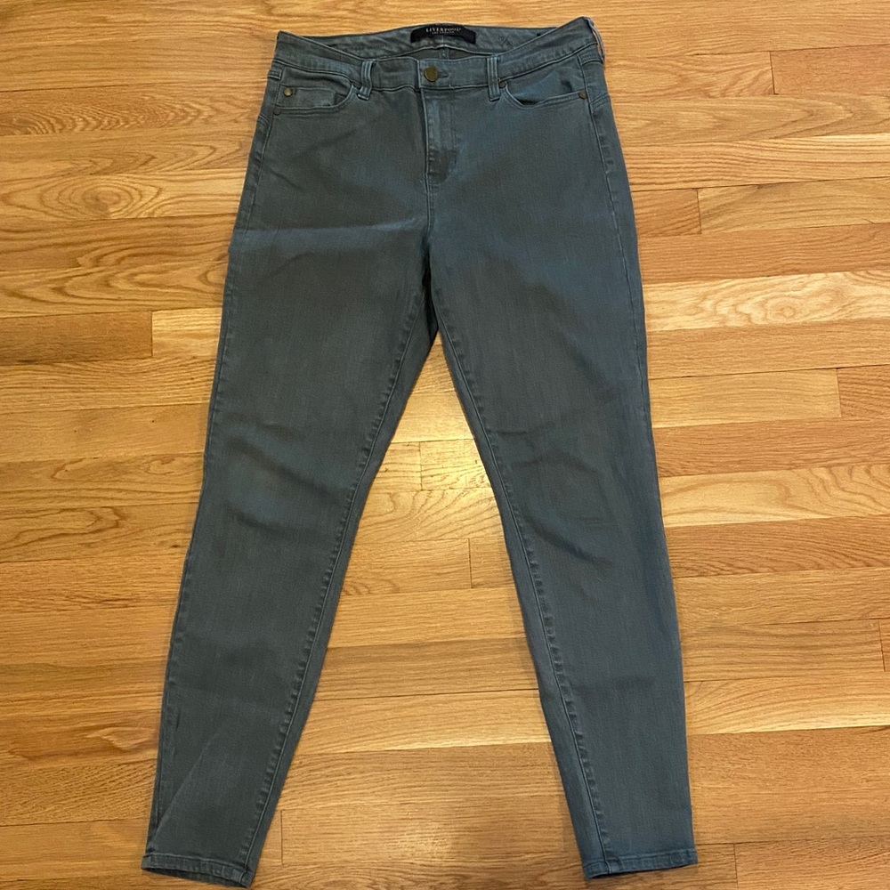 Liverpool Women's Skinny Jeans in Slate Blue/Green, Size 30